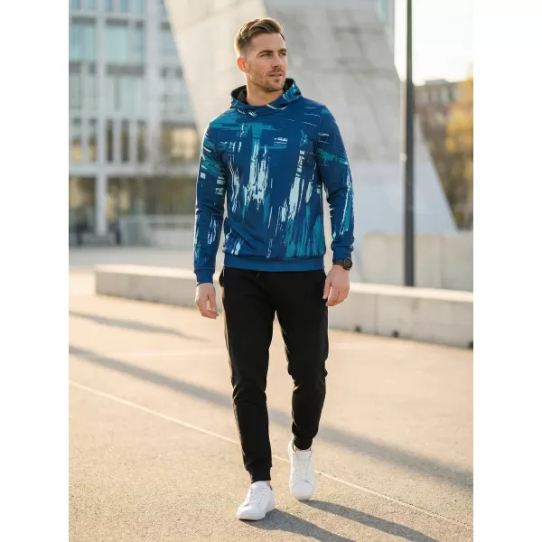  Pánska prémiová mikina ALTISPORT VOJ/ALM010MI01 SMARAGDOVÁ/MODRÁ 