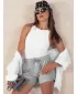 Dámske šortky dstreet Citechic SY0349 svetlo šedá