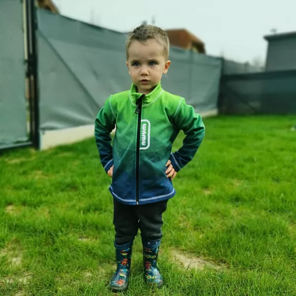  Detská fleecová mikina WAMU MOZAIKA zelená 