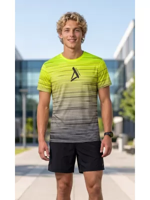 Pánske tričko premium ALTISPORT VOJ/ALM031TR01 ČIERNA/FLUO YELLOW