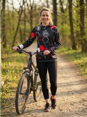 Dámska funkčná mikina premium ALTISPORT VOJ/ALW037MI01 ČIERNOČERVENÁ