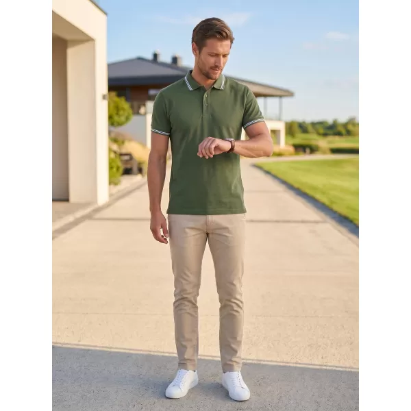  Pánske tričko s golierom ALTISPORT NoPrint NP/ALM912 KAKI 