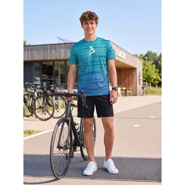  Pánske tričko premium ALTISPORT VOJ/ALM031TR01 EMERALD/MODRÁ 