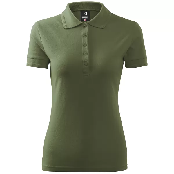  Dámske tričko s golierom ALTISPORT NP/ALW012 KHAKI 