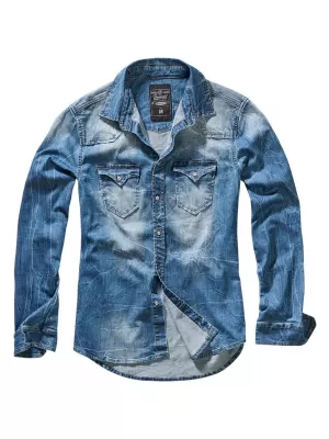 Pánska košeľa BRANDIT RILEY DENIM BD4020 BLUE WASHED