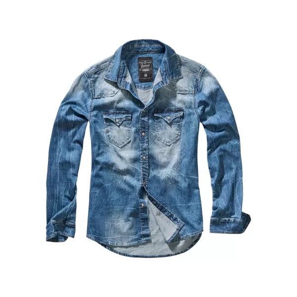  Pánska košeľa BRANDIT RILEY DENIM BD4020 BLUE WASHED 