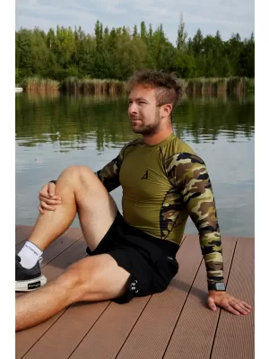 Prémiové pánske funkčné kompresné tričko ALTISPORT VOJ/ALM038TR03 ZELENÁ/KHAKI