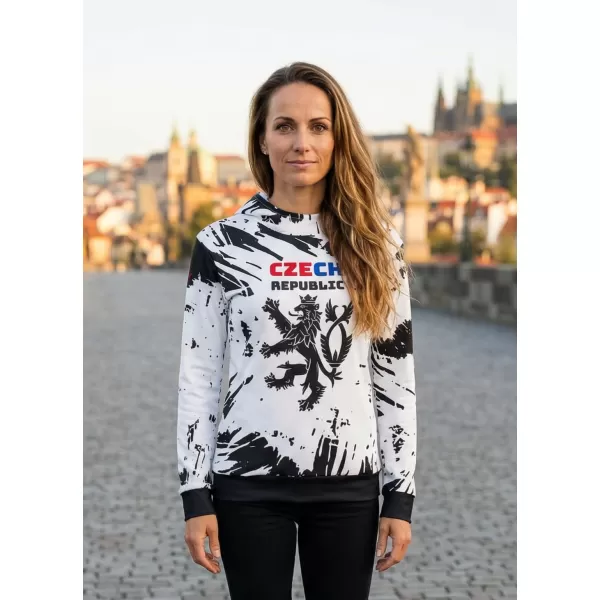  Dámska funkčná mikina premium ALTISPORT VOJ/ALW036MI01 ABSTRAKCIA biela 