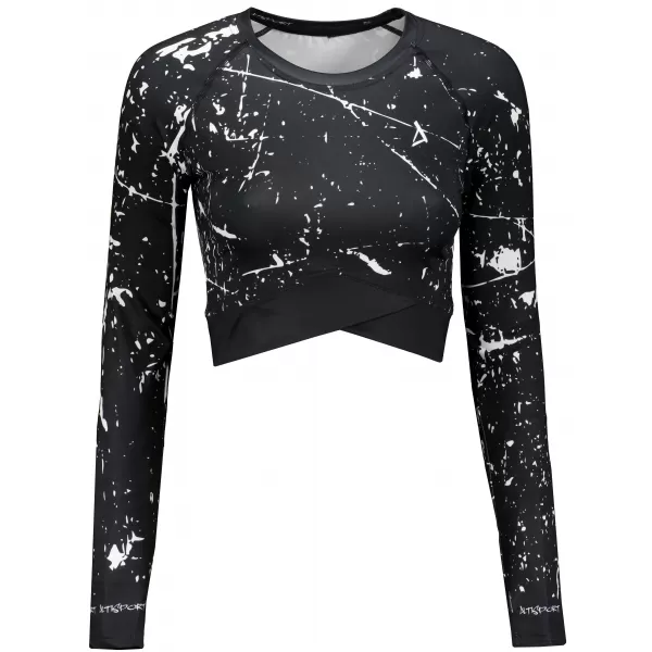  Dámsky funkčný crop top s dlhým rukávom premium ALTISPORT VOJ/ALW034TR04 čierna 