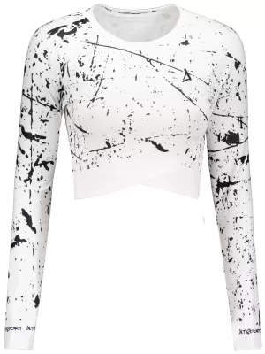 Dámsky funkčný crop top s dlhým rukávom premium ALTISPORT VOJ/ALW034TR04 biela