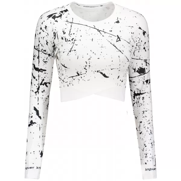 Dámsky funkčný crop top s dlhým rukávom premium ALTISPORT VOJ/ALW034TR04 biela 