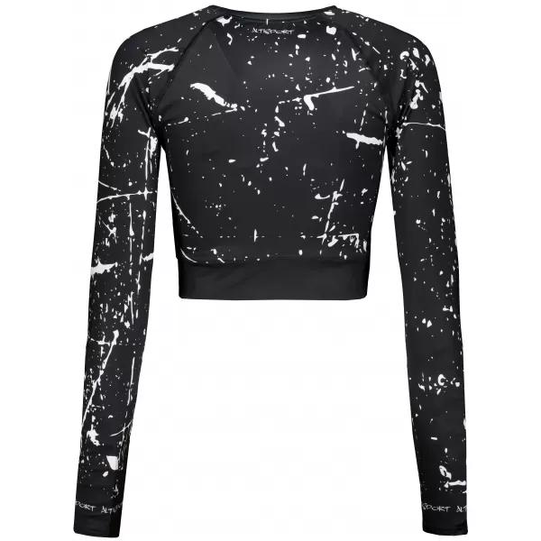  Dámsky funkčný crop top s dlhým rukávom premium ALTISPORT VOJ/ALW034TR04 čierna 