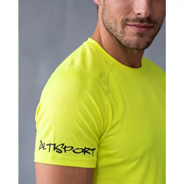  Pánske funkčné kompresné tričko s krátkym rukávom premium ALTISPORT VOJ/ALM000TR04 NEON YELLOW 