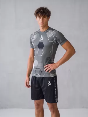 Pánske funkčné kompresné tričko s krátkym rukávom premium ALTISPORT VOJ/ALM037TR04 sivá