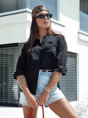 Dámska košeľa DSTREET ELEGANZZA DY0437 ČIERNA