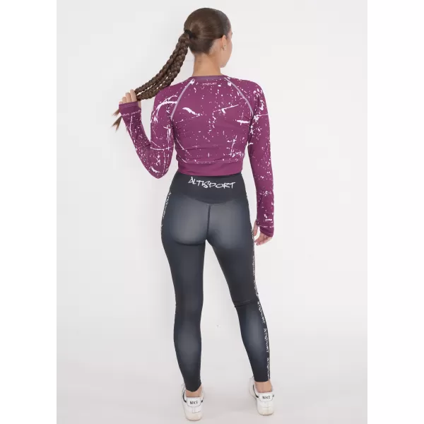  Dámsky funkčný crop top s dlhým rukávom premium ALTISPORT VOJ/ALW034TR04 FUCHSIOVÁ 