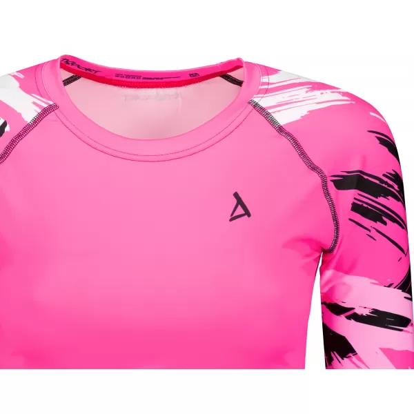  Dámsky prémiový funkčný crop top s dlhým rukávom ALTISPORT VOJ/ALW039TR04 FLUO RUŽOVÁ 