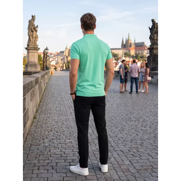  Pánske tričko s golierom ALTISPORT NoPrint NP/ALM302 MÁTOVÁ 