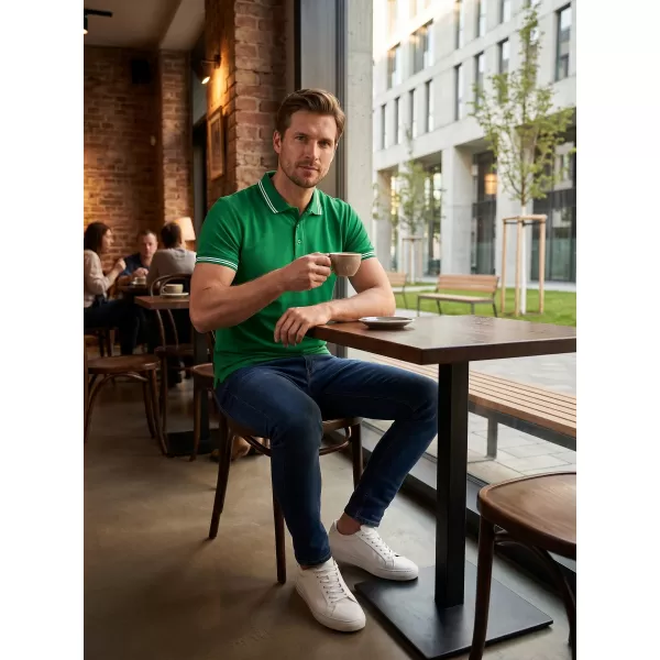  Pánske tričko s golierom ALTISPORT NoPrint NP/ALM912 STREDNE zelená 