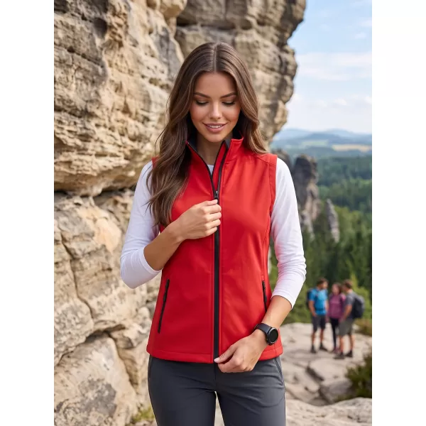  Dámska softshellová vesta ALTISPORT NoPrint NP/ALW7211NJ RED/BLACK 