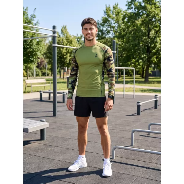  Prémiové pánske funkčné kompresné tričko ALTISPORT VOJ/ALM038TR03 ZELENÁ/KHAKI 
