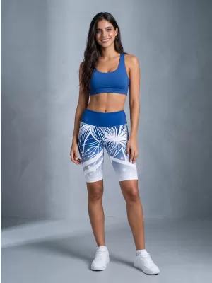 Dámske funkčné legíny nad kolená premium ALTISPORT VOJ/ALW045LEG02 NÁMORNÁ MODRÁ/BIELA
