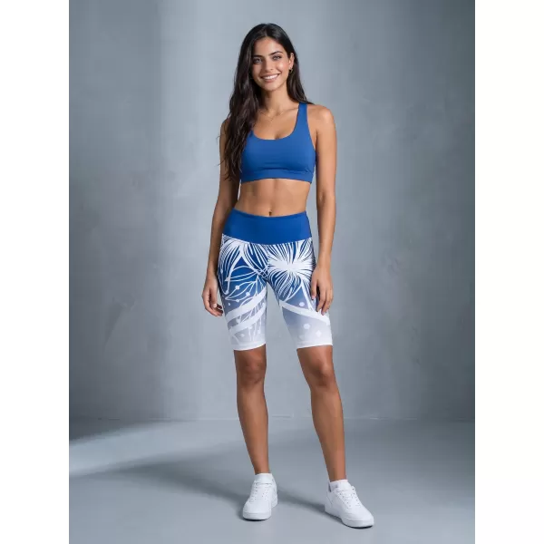  Dámske funkčné legíny nad kolená premium ALTISPORT VOJ/ALW045LEG02 NÁMORNÁ MODRÁ/BIELA 