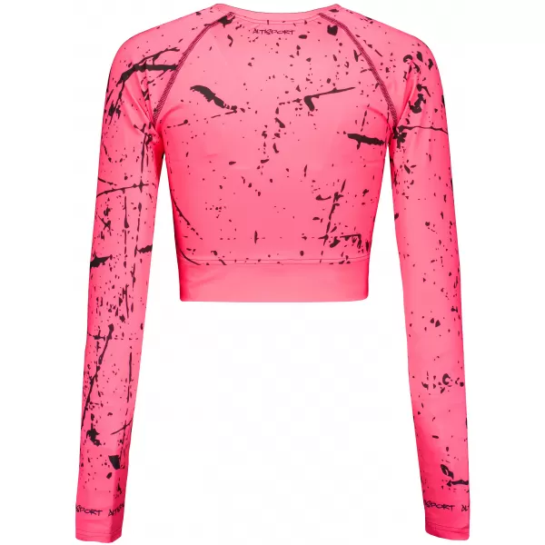 Dámsky funkčný crop top s dlhým rukávom premium ALTISPORT VOJ/ALW034TR04 FLUO PINK 