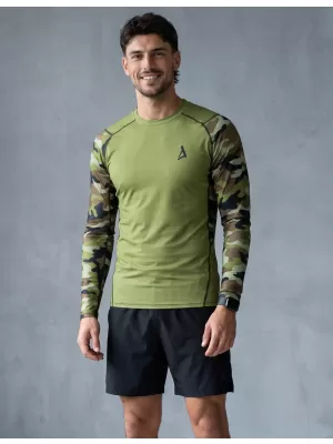 Prémiové pánske funkčné kompresné tričko ALTISPORT VOJ/ALM038TR03 ZELENÁ/KHAKI