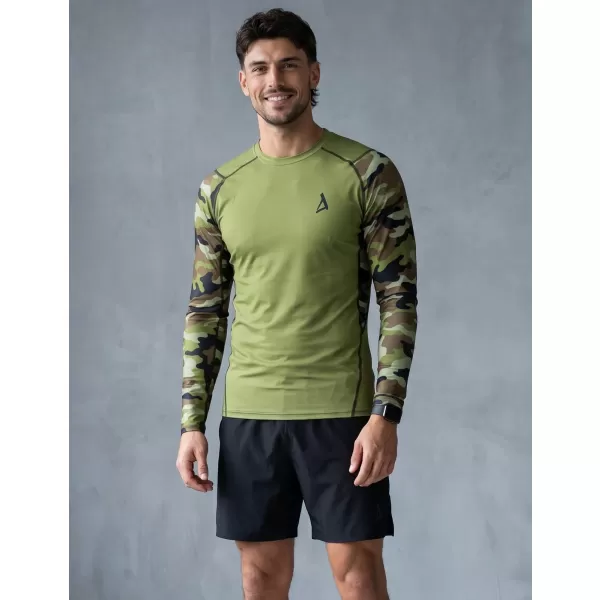  Prémiové pánske funkčné kompresné tričko ALTISPORT VOJ/ALM038TR03 ZELENÁ/KHAKI 