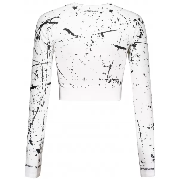  Dámsky funkčný crop top s dlhým rukávom premium ALTISPORT VOJ/ALW034TR04 biela 