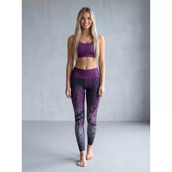  Dámske dlhé funkčné legíny premium ALTISPORT VOJ/ALW045LEG01 FIALOVÁ/ČIERNA 