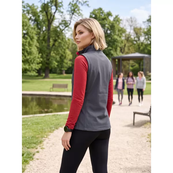  Dámska softshellová vesta ALTISPORT NoPrint NP/ALW7211NJ IRON GREY/RED 