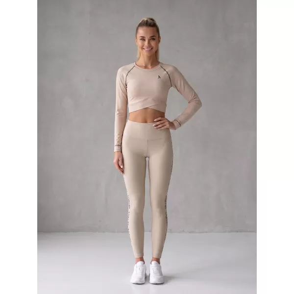  Dámsky prémiový funkčný crop top s dlhým rukávom ALTISPORT VOJ/ALW000TR04 HNEDÁ 