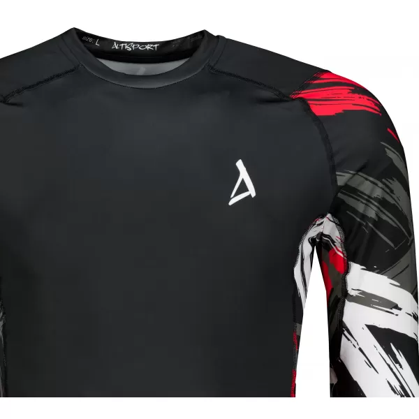  Pánské funkční kompresní tričko premium ALTISPORT VOJ/ALM039TR03 ČERNOČERVENÁ 