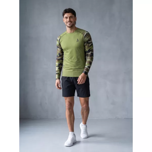  Prémiové pánske funkčné kompresné tričko ALTISPORT VOJ/ALM038TR03 ZELENÁ/KHAKI 