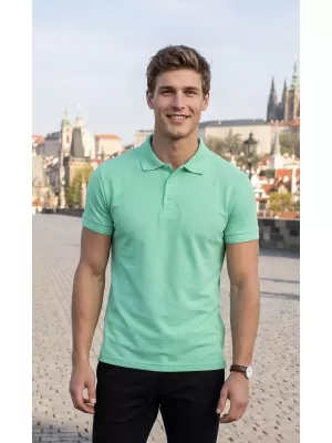Pánske tričko s golierom ALTISPORT NoPrint NP/ALM302 MÁTOVÁ