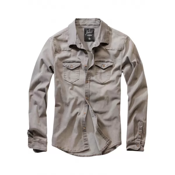  Pánska košeľa Brandit Riley Denim BD4020 GRAY 