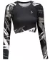 Dámsky prémiový funkčný crop top s dlhým rukávom ALTISPORT VOJ/ALW039TR04 ČIERNA/BIELA