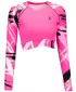 Dámsky prémiový funkčný crop top s dlhým rukávom ALTISPORT VOJ/ALW039TR04 FLUO RUŽOVÁ