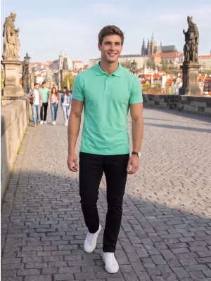 Pánske tričko s golierom ALTISPORT NoPrint NP/ALM302 MÁTOVÁ