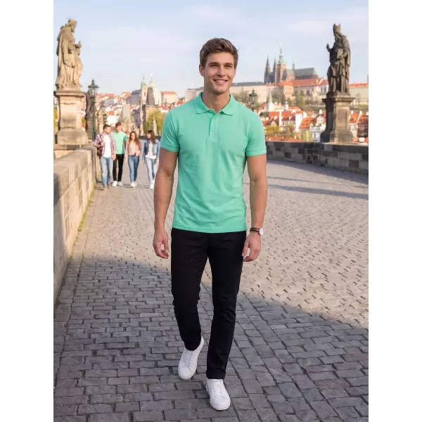  Pánske tričko s golierom ALTISPORT NoPrint NP/ALM302 MÁTOVÁ 