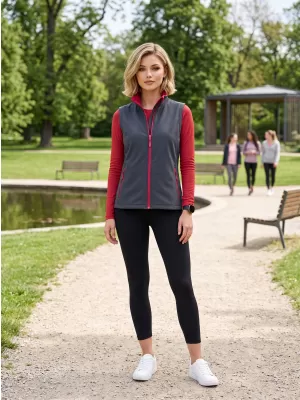 Dámska softshellová vesta ALTISPORT NoPrint NP/ALW7211NJ IRON GREY/RED