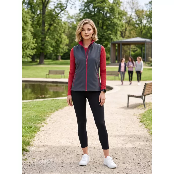  Dámska softshellová vesta ALTISPORT NoPrint NP/ALW7211NJ IRON GREY/RED 