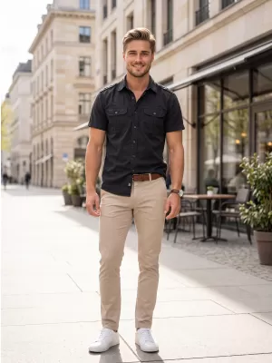 Pánska košeľa BRANDIT VINTAGE BD4024 ČIERNA