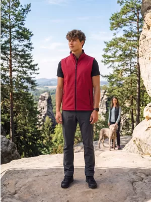 Pánska softshellová vesta ALTISPORT NoPrint NP/ALM8211NJ RED/BLACK