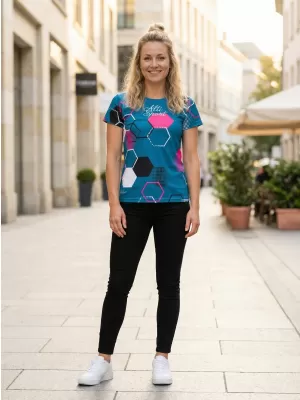 Dámske funkčné tričko premium ALTISPORT VOJ/ALW037TR01 PETROELJOVÁ/RUŽOVÁ