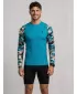 Prémiové pánske funkčné kompresné tričko ALTISPORT VOJ/ALM038TR03 PETROLEJOVÁ/HNEDÁ