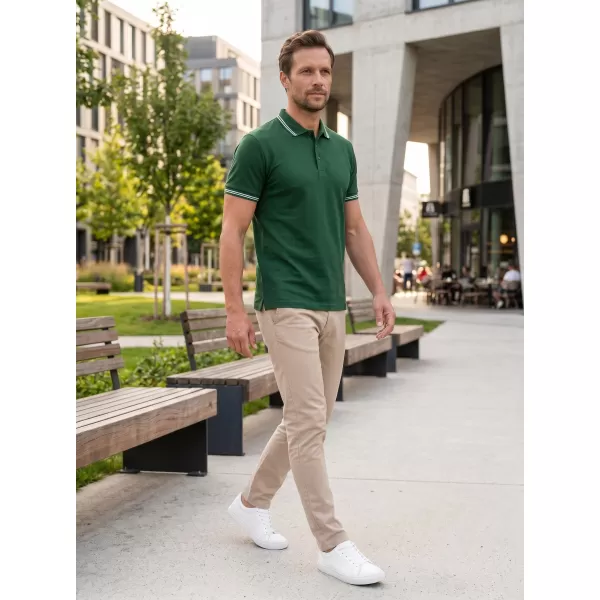  Pánske tričko s golierom ALTISPORT NoPrint NP/ALM912 DARK GREEN 