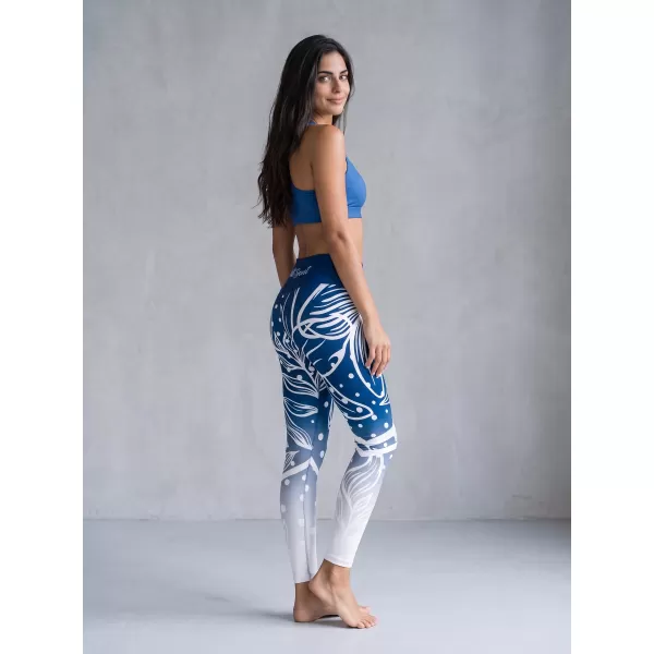  Dámske dlhé funkčné legíny premium ALTISPORT VOJ/ALW045LEG01 NÁMORNÁ MODRÁ/BIELA 